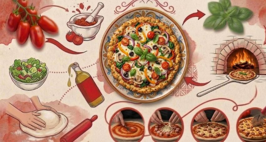 Диетическая пицца без теста. Фото сгенерировано нейросетью Nano Banana