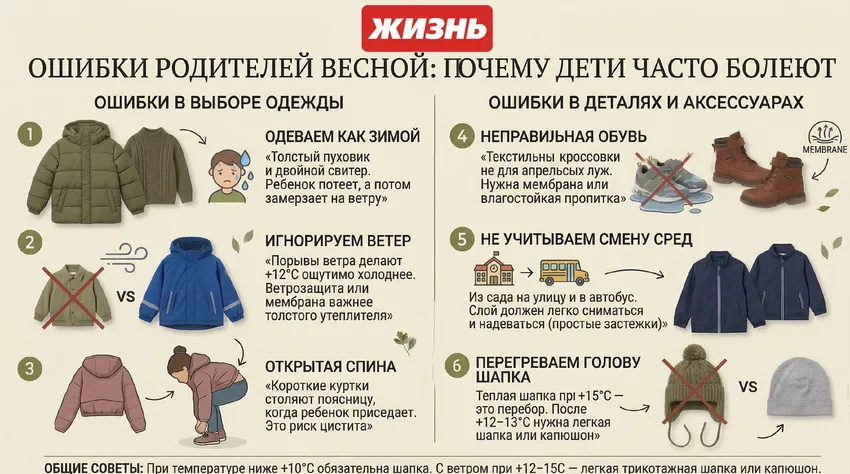 Ошибки родителей при выборе одежды на весну для детей. Коллаж: Сорокина Екатерина