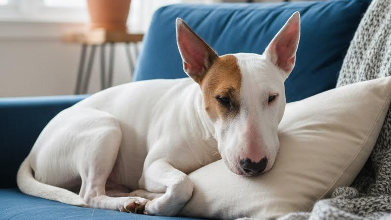 Мини-бультерьер. Фото сгенерировано нейросетью Nano Banana