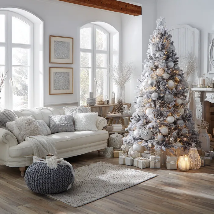 Сдержанный металлик хорошо работает в тандеме с белым, синим и древесными оттенками. Фото сгенерировано нейросетью Midjourney