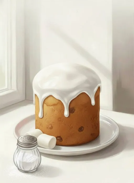 Простая глазурь за 5 минут для кулича. Фото сгенерировано нейросетью Nano Banana