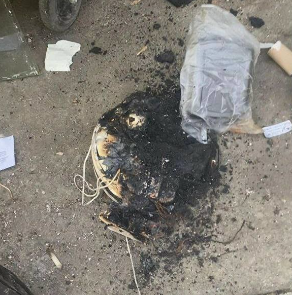 Сам пылесос превратился в груду золы. ФОТО: t.me/url_mash