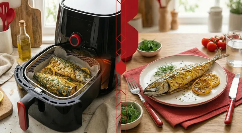 Скумбрия целиком с горчицей. Фото сгенерировано нейросетью Nano Banana