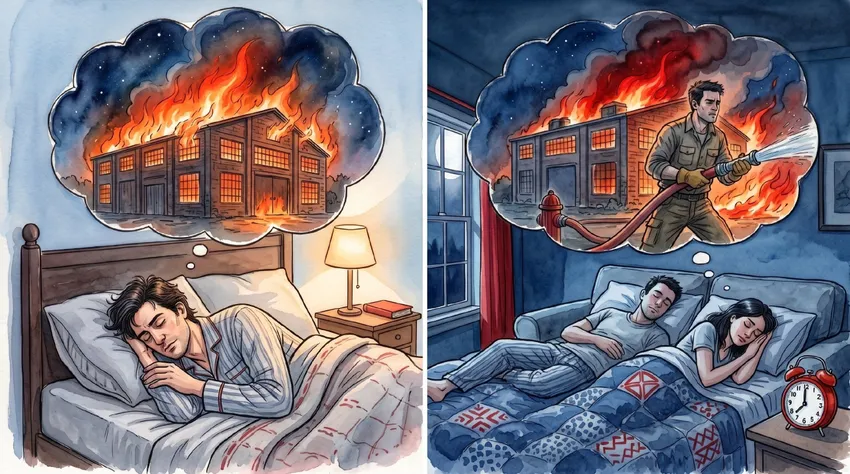 К чему снится пожар мужчине. Фото сгенерировано нейросетью Nano Banana